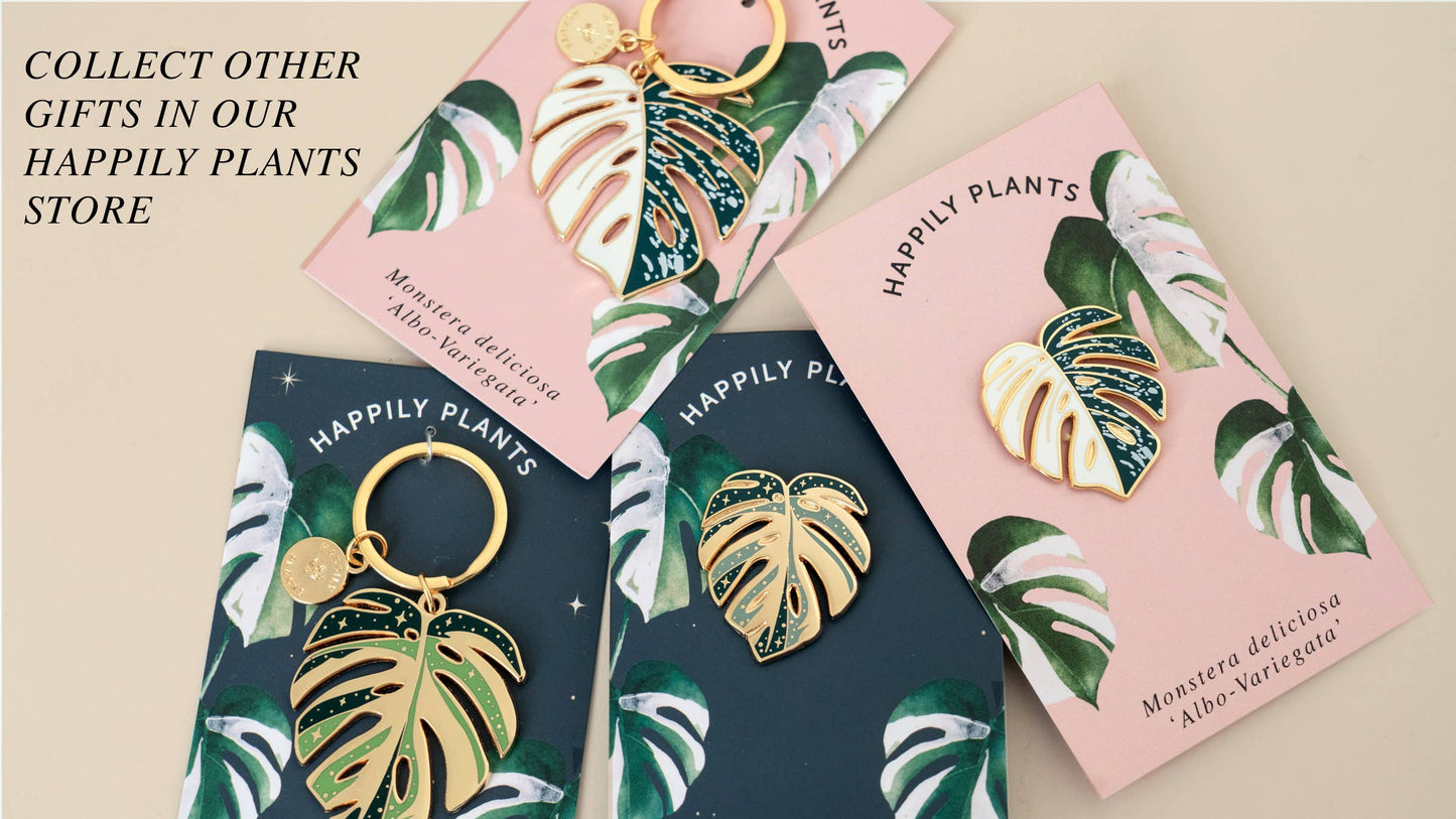 Monstera Albo Keychain & Bag Charm, Plant Keychain Gifts