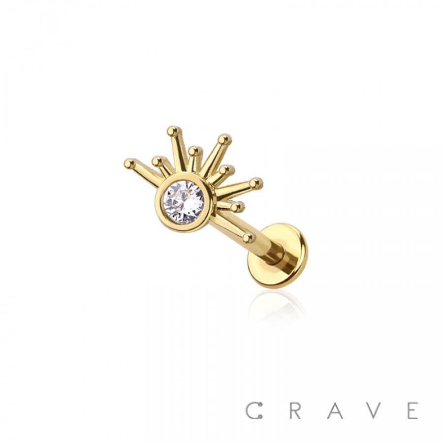 Starburst Threadless Push In Body Jewelry Ring