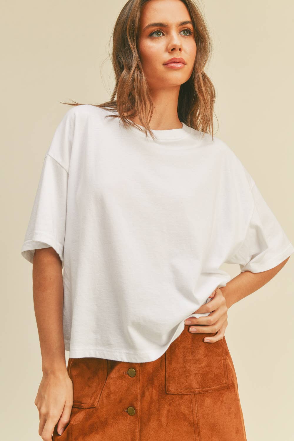 Blank Long Cropped T-Shirt