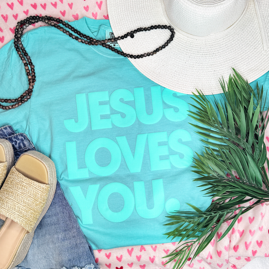 Jesus Loves You Mint PUFF Transfer