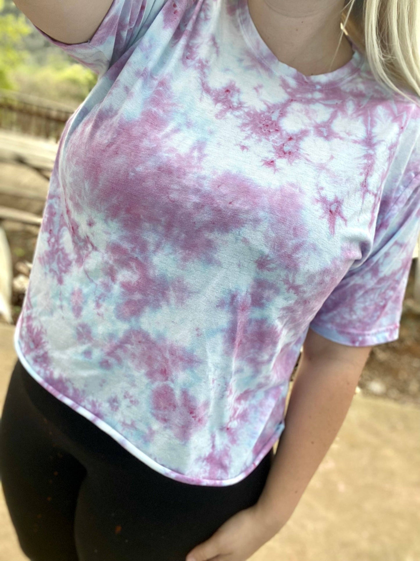 Tye Dye Crop Tops (Multiple Colors): Small / Camel