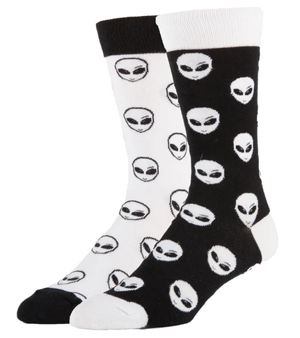 UNISEX ALIEN DARK SIDE MID CALF CREW LENGTH SOCKS