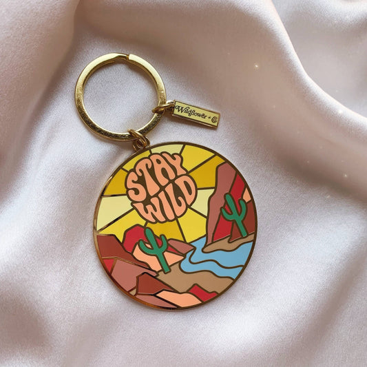 Wildflower + Co. - Stay Wild Desert and Cactus Keychain