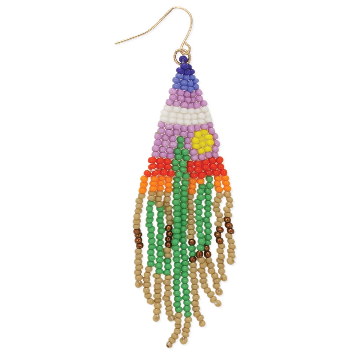 Desert Sunset Beaded Fringe Earrings