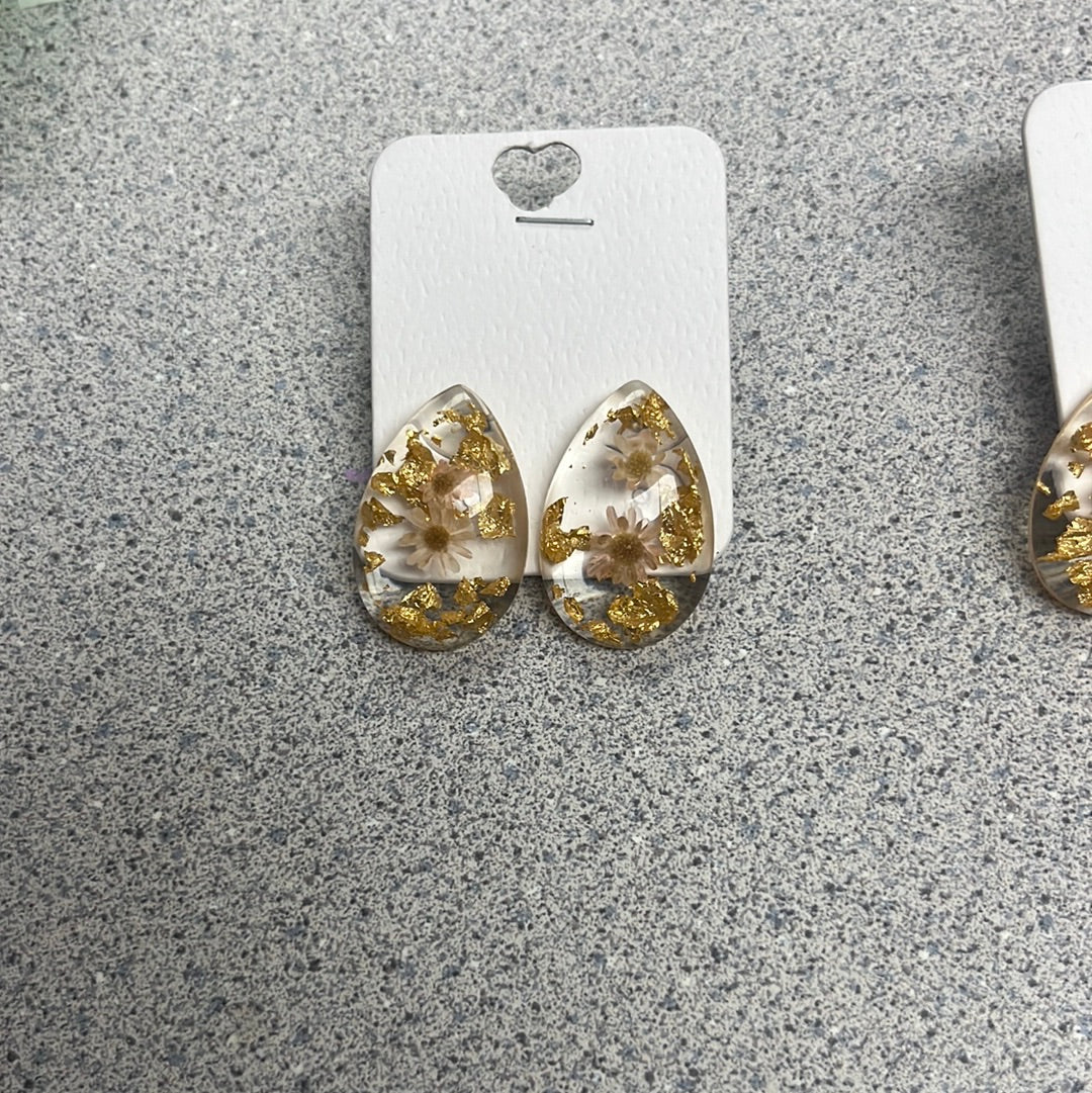 Gold Fields Acrylic Stud Earrings